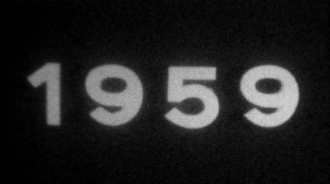 Year 1959 typography - Vintage 8mm Film Leader