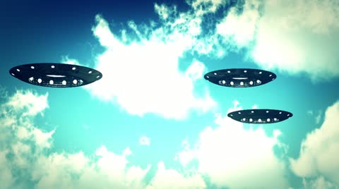 Ufo On Earth under Clouds