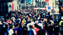City Pedestrian Traffic Brussels Tilt Shift [45680992] | 写真素材・ストックフォトのアフロ
