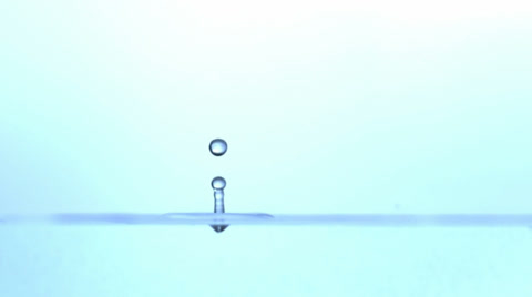 Slow motion drop of water