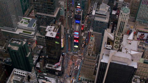 Aerial view of Times Square in New York City