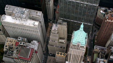 Aerial view of Broadway Ave. in New York City