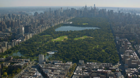 Aerial shot of Central Park, New York City