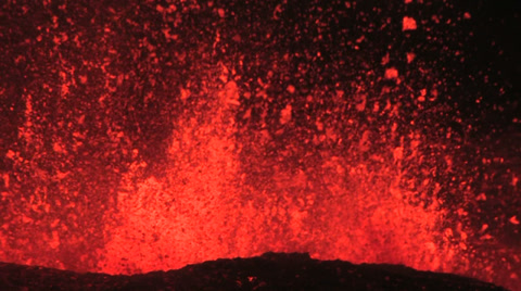 Volcanic eruption close up