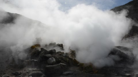 fumaroles - Phlegraean  Fields in the volcanic area