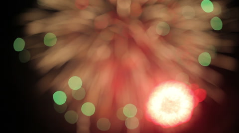 Colorful fireworks bokeh in the night sky