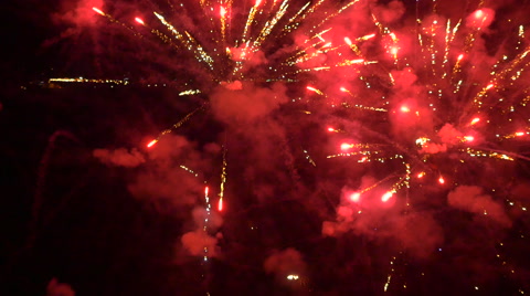 AERIAL: Flying inside big fireworks