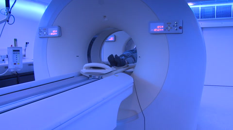 Pet CT Scanner Patient - Tracking shot