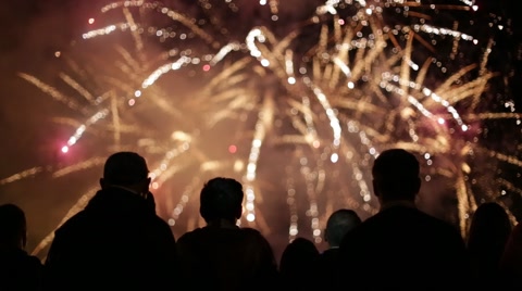 People watching fireworks