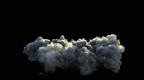 4K smoke explosion, shockwave effect isolated on black background, with alpha