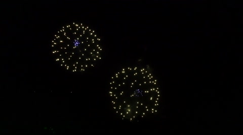 Red balls and arc shape Fireworks