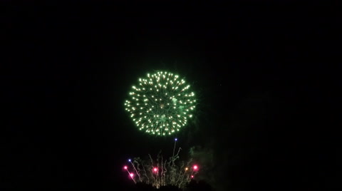 Silver arch, with red and white ring fireworks