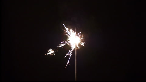 Sparkler burning down - loop