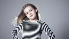 Portrait of beautiful child girl model with long hair posing … [47598156] | 写真素材・ストックフォトのアフロ