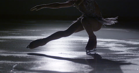 children figure skating on ice slow motion