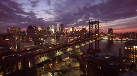 rising sunset view of New York City