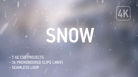 4K Realistic Snow - 36 Clips + AE CS5