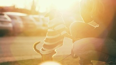 Teen girl and a little russian toy having fun together. Beautiful …  | Stock Photos Afro 