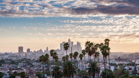 Day to night transition time lapse Los Angeles