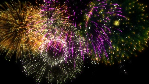 Looping Multicolored Isolated Fireworks Grand Finale