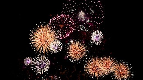 Fireworks display celebration, Colorful Firework HD with sound audio