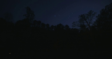 UFO space ship light files up into the night sky