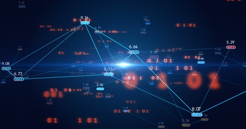 futuristic infographic of data connections and global network