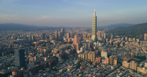 Aerial shot of City of Taipei, Taiwan