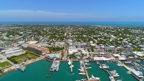 Aerial helicopter tour footage Key West Florida