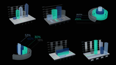 3D Infographic Elements with Alpha Channel