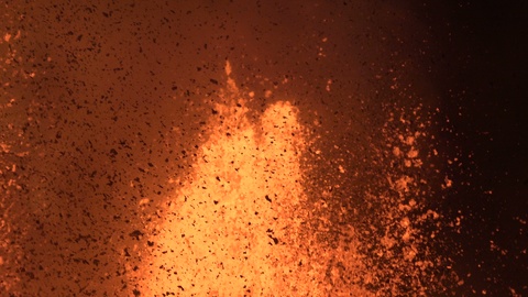 Closeup of a volcanic eruption with lava fountain of the volcano Kilauea, Hawaii