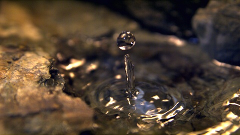 Water drop rock cave. Ultra slow motion hispeed  2000fps.