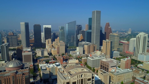 Aerial cityscape Houston Texas stock footage