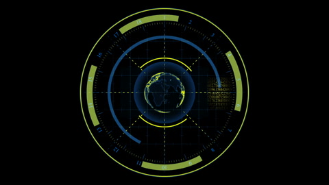 Future concept virtual touch user interface HUD with planet, Infographic