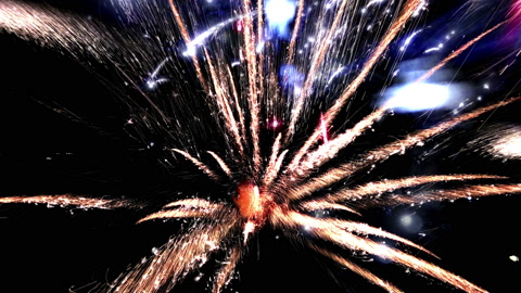 Fireworks Display Celebration with Colorful Bursts seamless Loop 4K