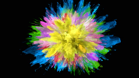 Color Burst - colorful smoke explosion fluid particles alpha matte