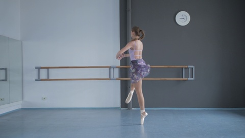 girl demonstrates smooth and graceful hand movements.Modern and Classical Ballet