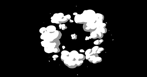 3 Step Group Smoke Explosion Spread 2d Cartoon FX 4K