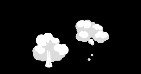 Smoke Explosion Boom Elements Cartoon Animation Hand Drawn.