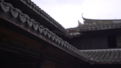 Chinese classical architecture, tiles on the roof of the courtyard.