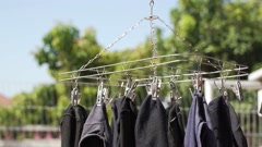 House laundry by hanging underwear pants and socks [141744270] | 写真素材・ストックフォトのアフロ