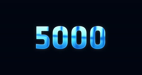 5000, 5K. Electric lightning text. Logotype