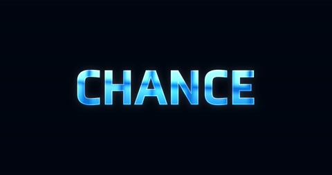 Chance. Electric lightning word. Text Animation