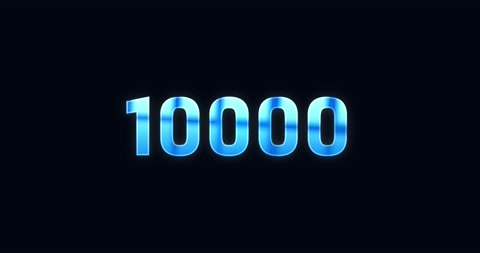 10000, 10K. Electric lightning word. Text Animation