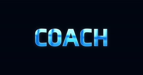 Coach. Electric lightning word. Text Animation