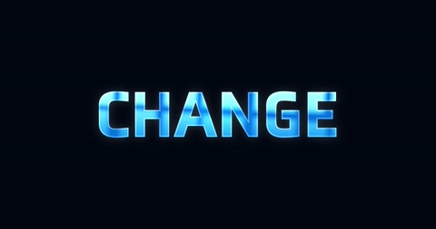 Change. Electric lightning word. Text Animation