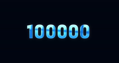 100000, 100K. Electric lightning word. Text Animation