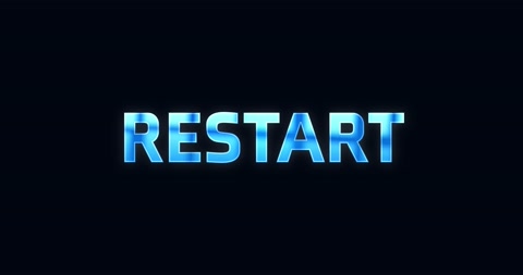 Restart. Electric lightning word. Text Animation