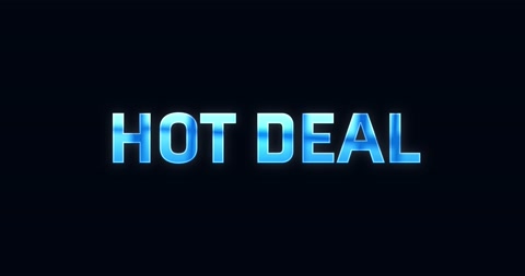 Hot deal. Electric lightning word. Text Animation