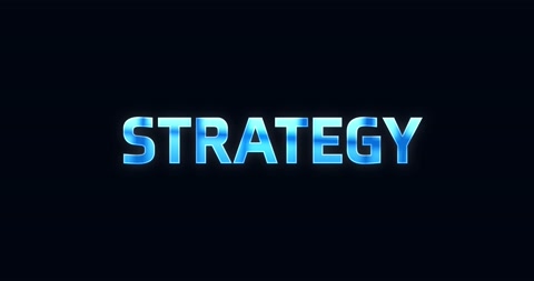 Strategy. Electric lightning word. Text Animation